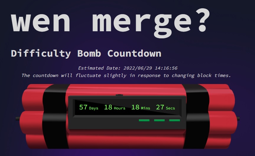 perhitungan mundur difficulty bomb dari wen merge website